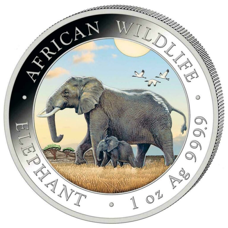 Read more about the article OFFICIAL SOMALIA ELEPHANT “DAY” – 2022 1 oz Pure Silver Color Coin in Capsule