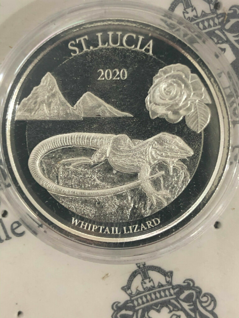 Read more about the article 1×1 OZ St. LUCIA 2020 WHIPTAIL LIZARD FINE 999% PURE BU SILVER COIN