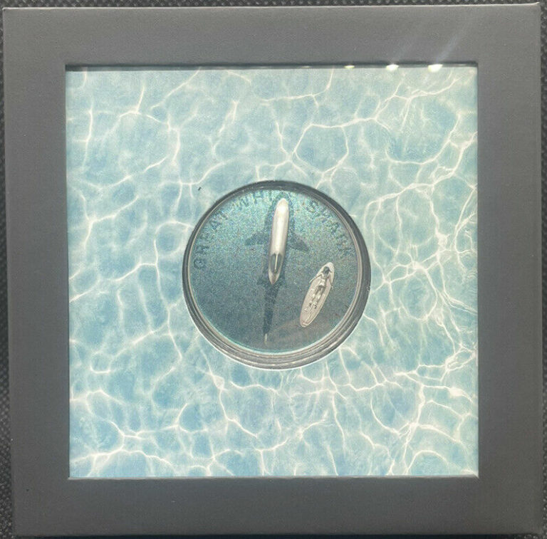 Read more about the article Palau 2021 $5 Great White Shark 1oz Silver Proof Coin