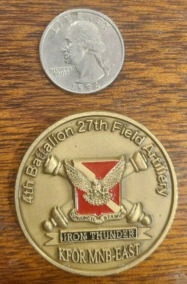 Read more about the article US Army- 4th Battalion  27th Field Artillery -Iron Thunder Kosovo Challenge Coin