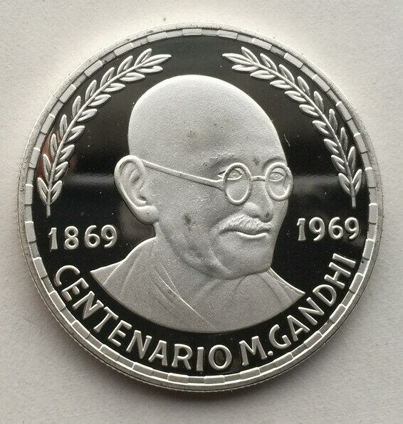 Read more about the article Equatorial Guinea 1970 Gandhi 75 Pesetas Silver Coin Proof