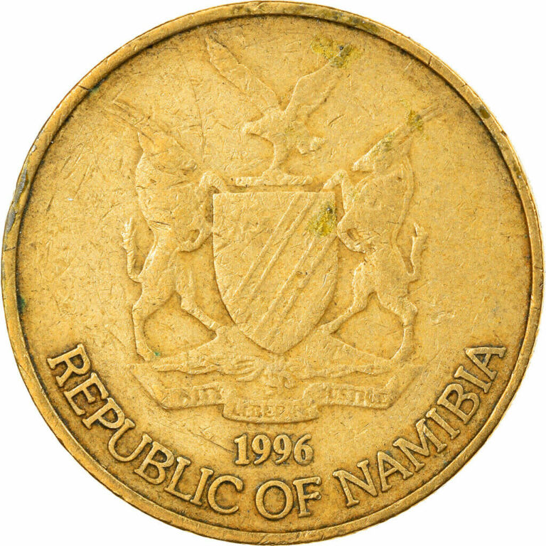 Read more about the article [#746223] Coin  Namibia  Dollar  1996  Vantaa  VF(30-35)  Brass  KM:4