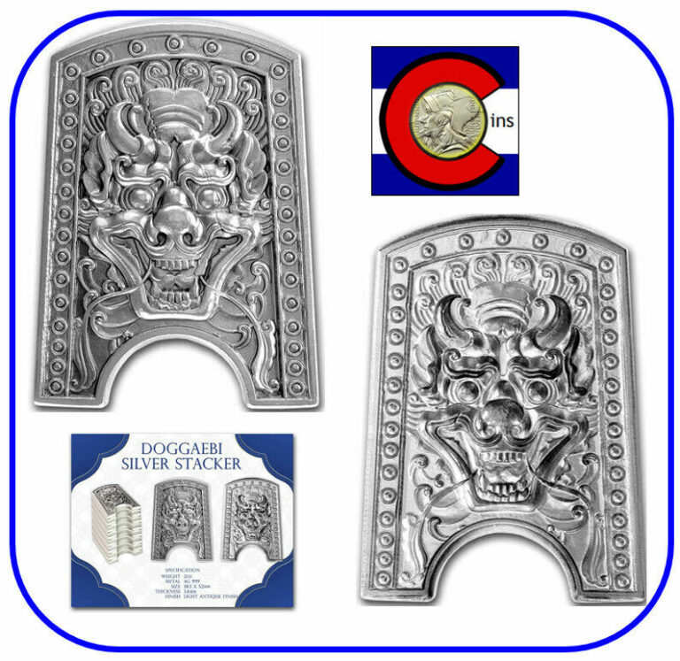 Read more about the article 2021 South Korea Chiwoo Cheonwang Doggaebi Shield Antiqued 2 oz Silver Stacker