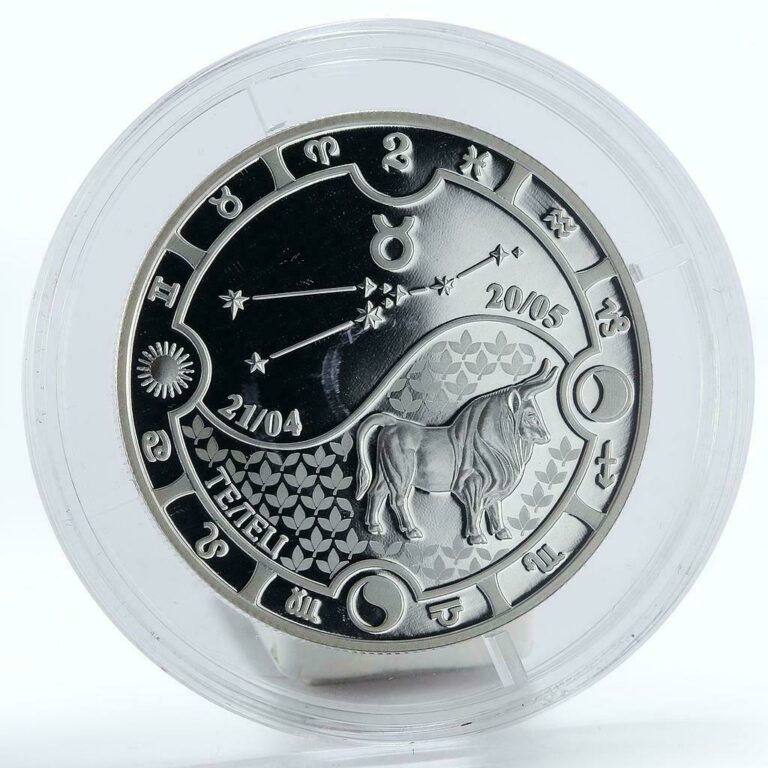 Read more about the article Gabon 1000 francs Zodiac Taurus proof silver coin 2014