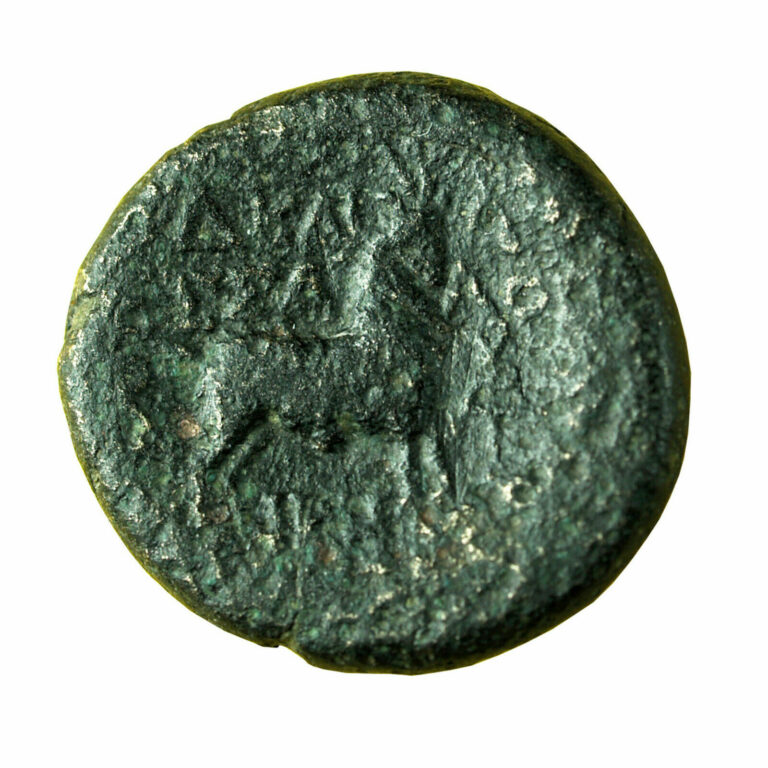 Read more about the article 01316 Ancient Greek Coin Thessalonica Macedonia AE18mm Dionysos / Goat