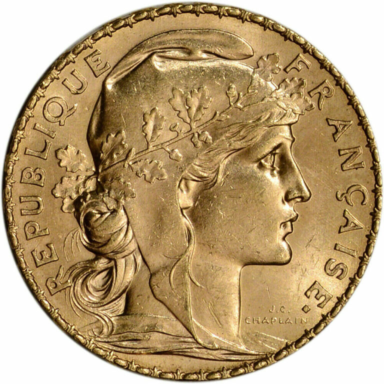 Read more about the article France Gold 20 Francs (.1867 oz) – Rooster – BU – Random Date