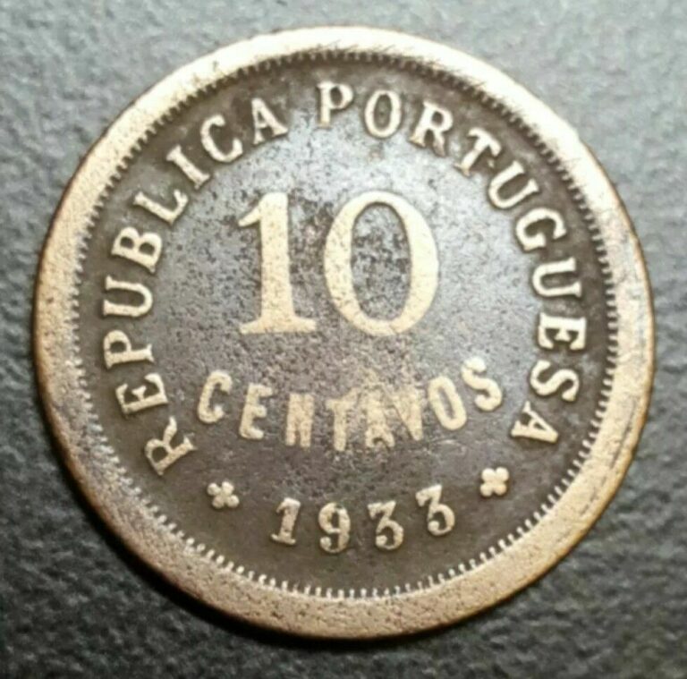 Read more about the article 1933 PORTUGUESE GUINEA BISSAU 10 CENTAVOS BRONZE COIN RARE KM 2 CLEANED GUINE RR