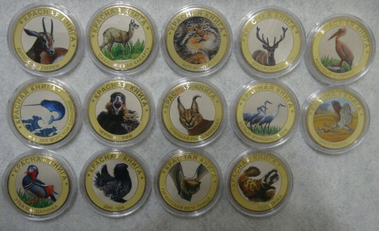 Read more about the article Set of 14 coins 10 rubles Red List of Threatened Species. Red book. UNC