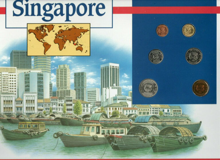 Read more about the article Coins of the World Singapore $1 50 Cents 1988 20 10 5 Cents 1989 1 cent 1986 BU