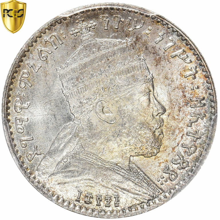 Read more about the article [#868283] Coin  Ethiopia  Menelik II  Gersh  1895 (1902-03)  Paris  PCGS  MS65