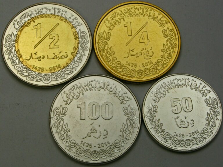 Read more about the article LIBYA 50 Dihams / 1/2 Dinar 2014  – Lot of 4 Coins – UNC *