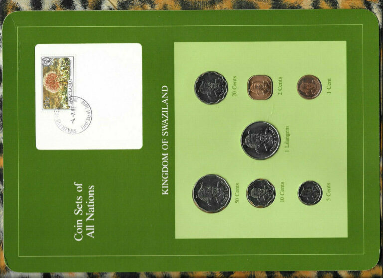 Read more about the article Coin Sets of All Nations Swaziland 1975-1982 20  5 cents  1 Lilangeni 1979