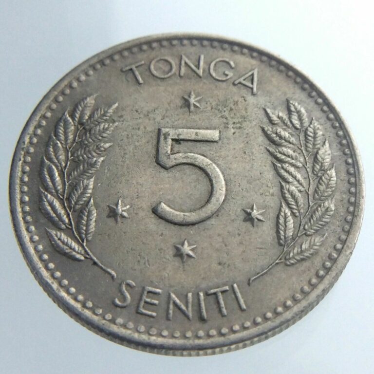 Read more about the article 1967 Tonga 5 Seniti KM# 6 Copper Nickel Coin Salote Tupou III U731