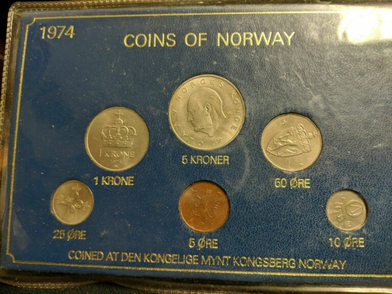 Read more about the article Coins Of Norway 1974 Mint set 6 coins Original holder