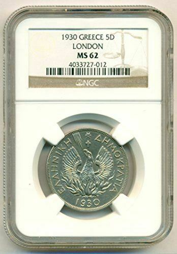 Read more about the article Greece 1930 5 Drachmai London Mint MS62 NGC