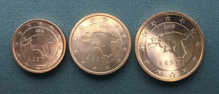 Read more about the article Estonia set of 3 coins: 1 – 2 – 5 euro cent 2018 UNC