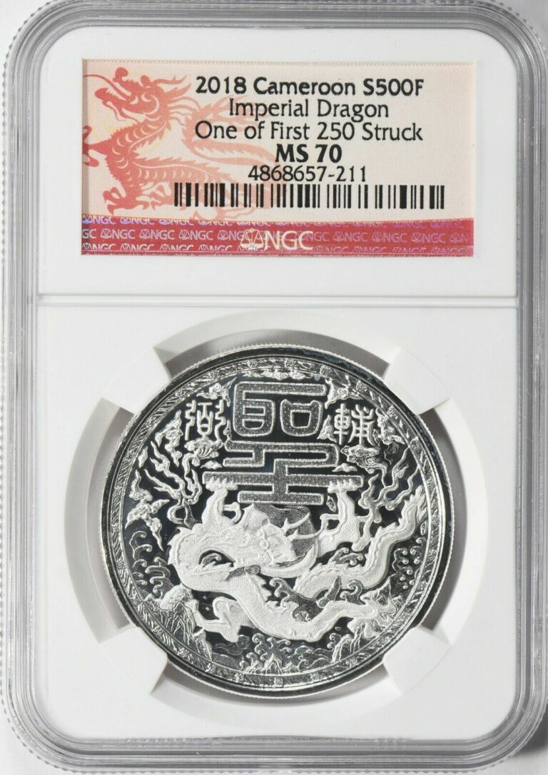 Read more about the article Cameroon 2018 500 Francs Imperial Dragon NGC MS-70 Silver Coin