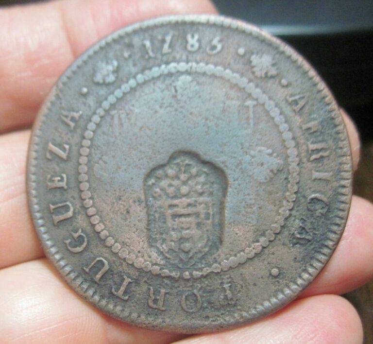 Read more about the article 1785 (ANGOLA-PORTUGAL (COLONY) 2 MACUTA w/ COUNTERMARK (D.MARIA II ) Large coin