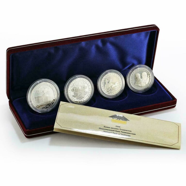 Read more about the article Tajikistan set of 4 coins 15th Anniversary of Independence silver coin 2006