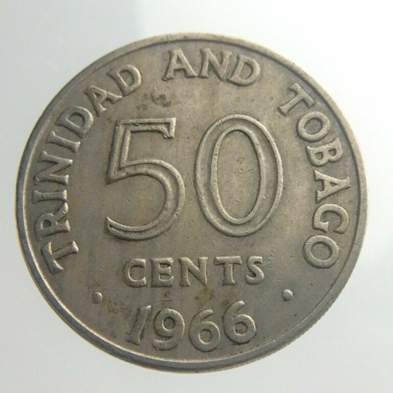 Read more about the article 1966 Trinidad and Tobago 50 cents KM# 5 Coin Copper Nickel National Arms U768