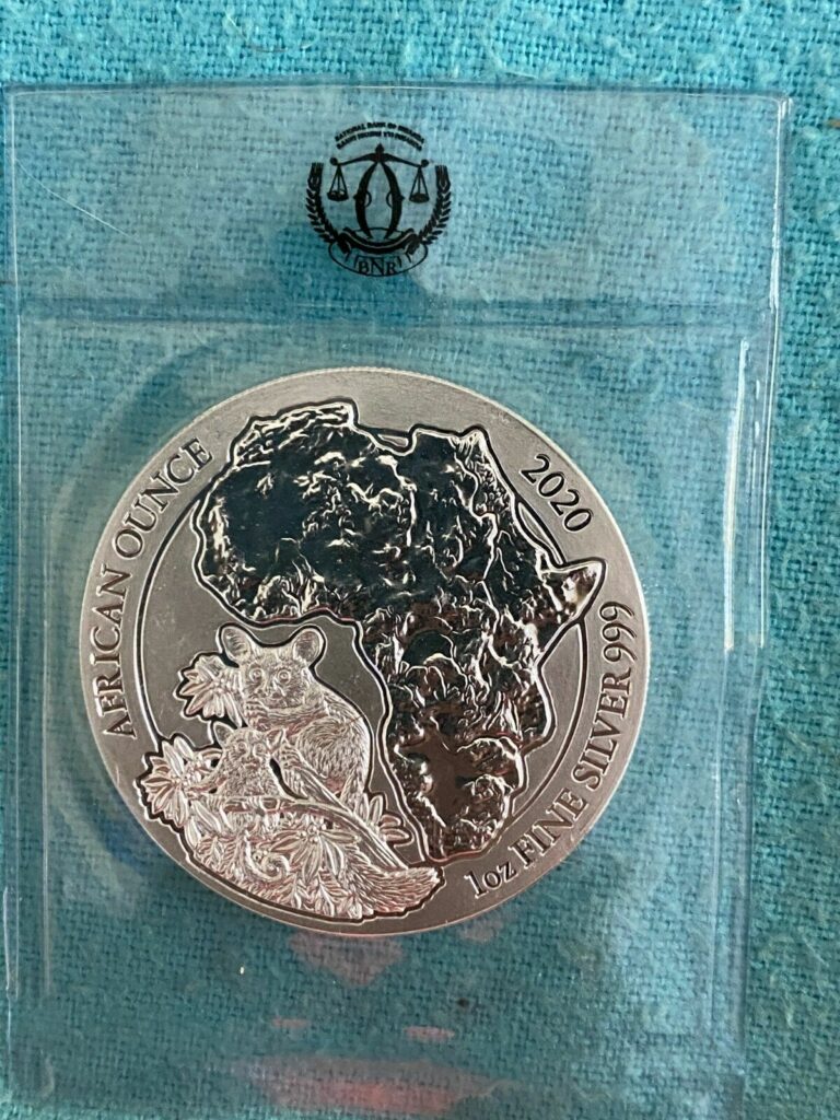 Read more about the article 2020 Rwanda African Bushbaby 1oz Silver Coin in original mint sealed pack