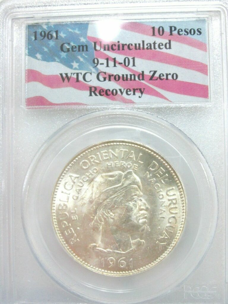 Read more about the article 1961 Uruguay 10 Pesos Silver WTC Ground Zero Recovery Coin PCGS certified Q3TG