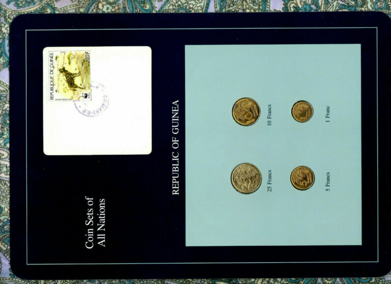 Read more about the article Coin Sets of All Nations Guinea UNC 1 5 10 Francs 1985 25 Francs 1987