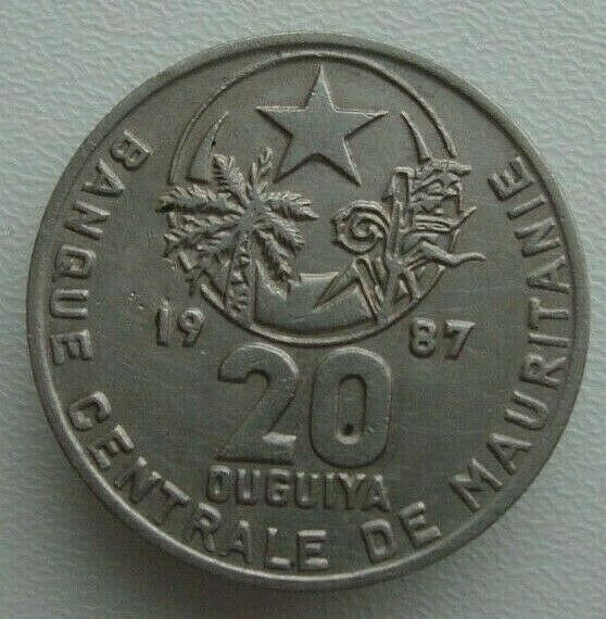 Read more about the article Mauritania 20 Ouguiya 1987 (1407) Copper-Nickel Coin S6