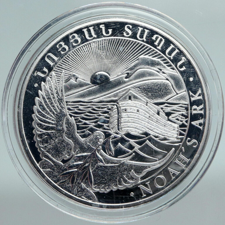 Read more about the article 2014 ARMENIA Noah’s Ark and Dove BIBLE SILVER PROOF  ARMENIAN 500 Dram Coin i88166