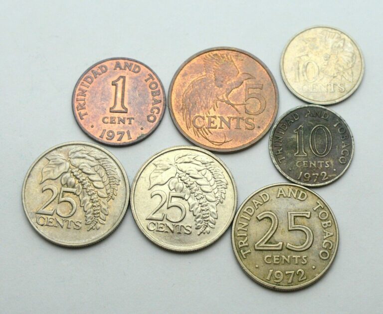Read more about the article REPUBLIC OF TRINIDAD AND TOBAGO 1  5  10  25 CENTS 1971-1980 LOT OF COINS