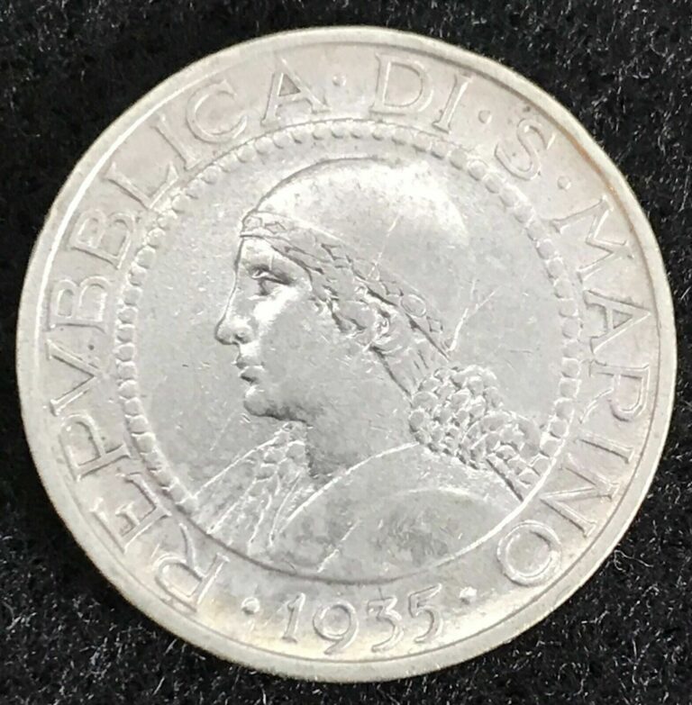 Read more about the article 1935 R Silver San Marino 5 Lire Coin Rome Mint