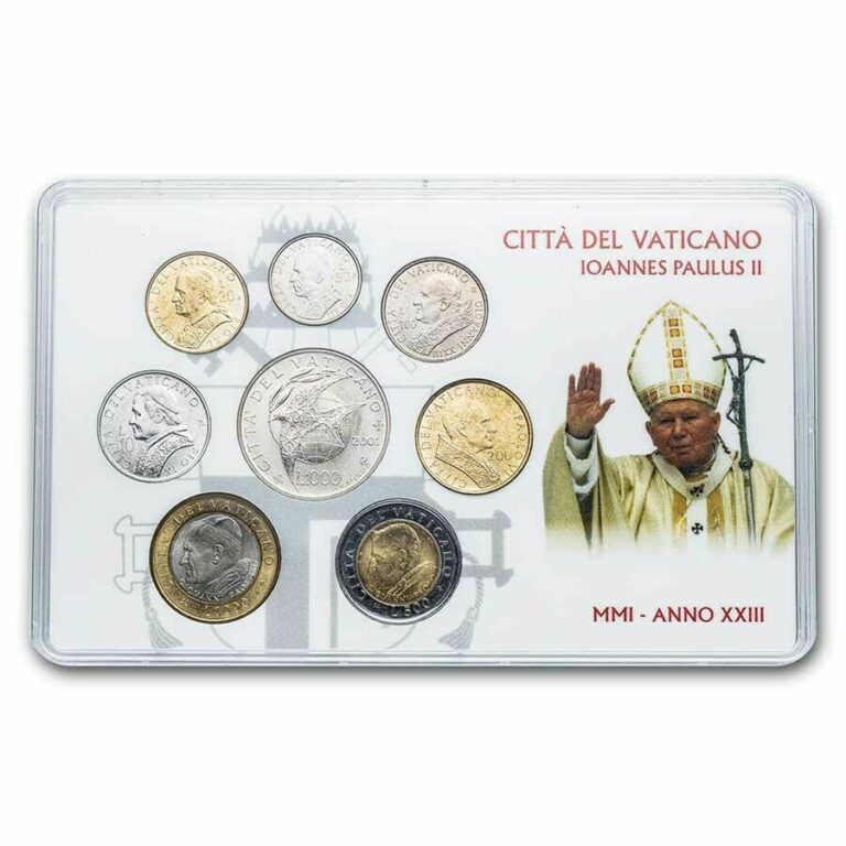 Read more about the article 2001 Vatican City Pope John Paul II 8-Coin Set BU – SKU#232680