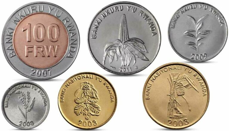 Read more about the article RWANDA 1  5  10  20  50  100 FRW 6 COINS SET BIMETAL BI-METALLIC UNC