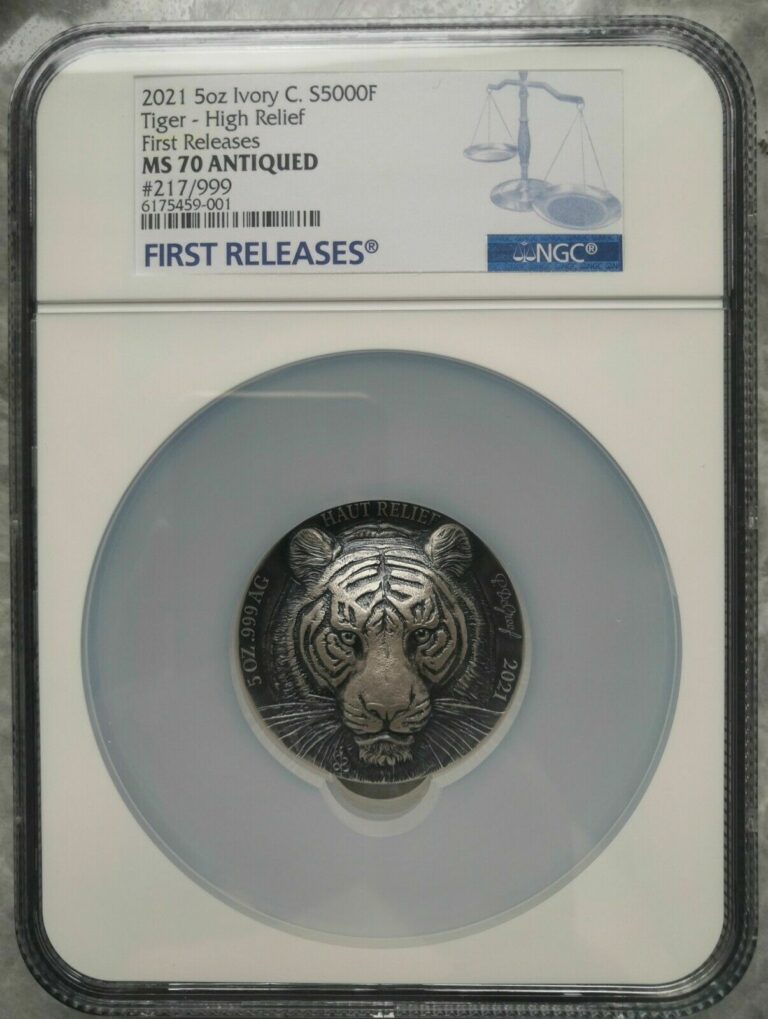 Read more about the article NGC MS70 FR Ivory Coast Côte d’Ivoire 2021 Tiger Silver Coin 5oz S5000F COA