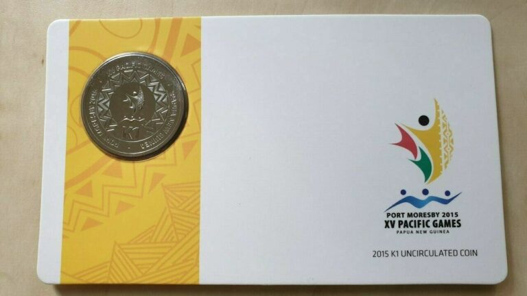 Read more about the article PAPUA NEW GUINEA 1 Kina 2015 XV Pacific Games MINT UNC Coin and card