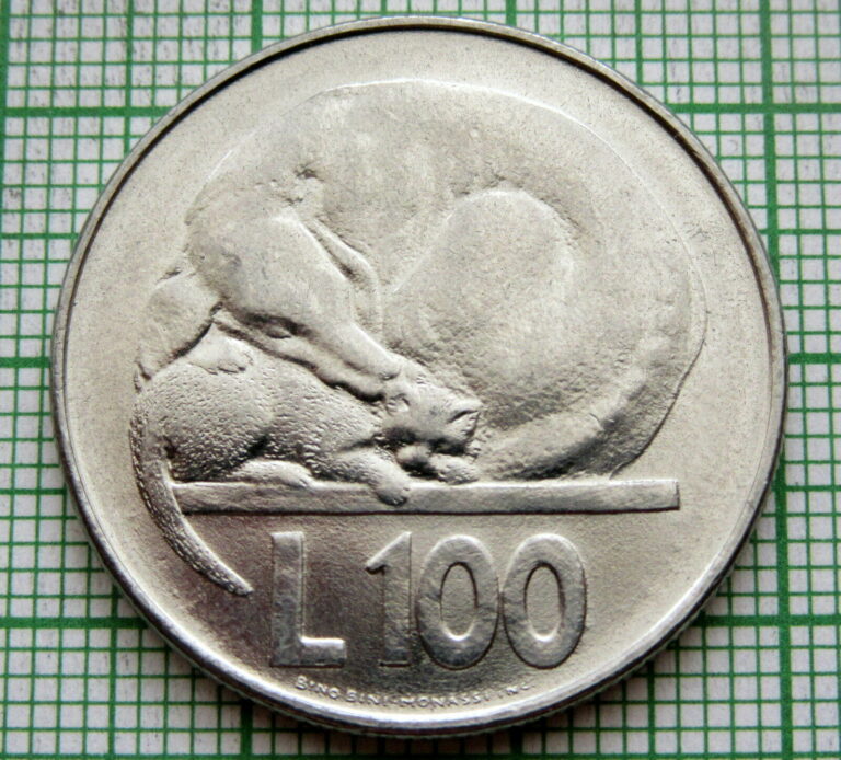 Read more about the article SAN MARINO 1975 100 LIRE  DOG and CAT  UNC