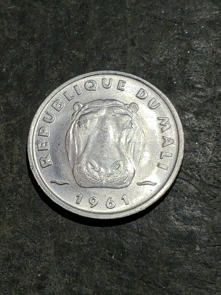 Read more about the article 1961 Mali 5 francs  Hippopotamus  animal wildlife coin #17 ***Uncirculated***