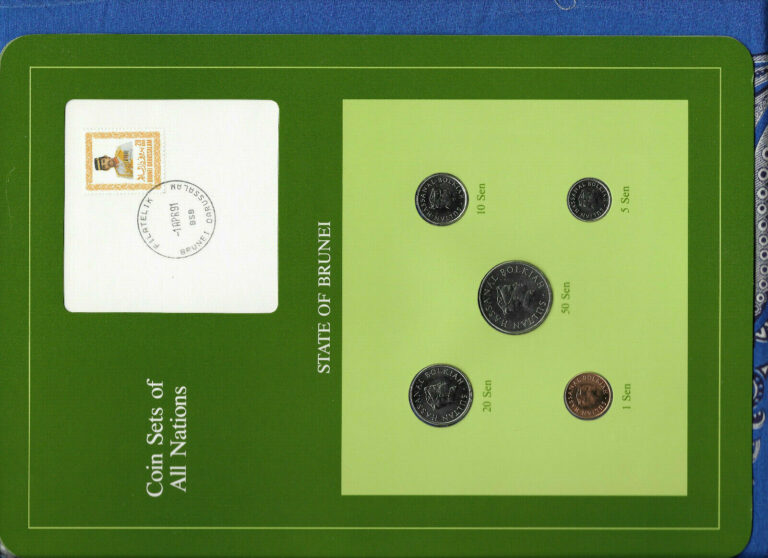 Read more about the article Coin Sets of All Nations Brunei UNC 20  10 Sen 1987 50  5  1 Sen 1988 1APR91
