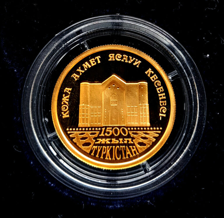 Read more about the article KAZAKHSTAN: 2000 Gold coin 500 tenge 1500TH ANNIVERSARY OF TURKESTAN 1/4 Oz 999