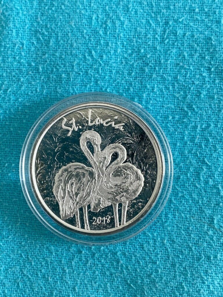 Read more about the article 2018 EC8 St. Lucia 1oz Silver Pink Flamingo BU 25 000 minted Worldwide Capsule