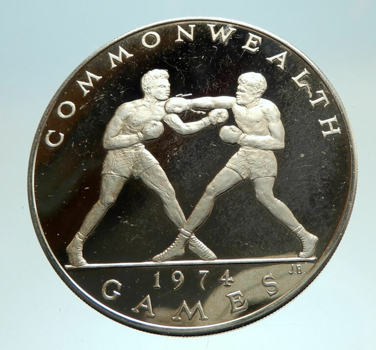 Read more about the article 1974 SAMOA UK British Commonwealth Games Boxers Boxing Silver Coin i76730