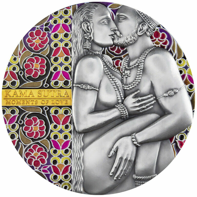 Read more about the article Kama Sutra Moments of Love 3 oz Antique finish Silver Coin CFA Cameroon 2019