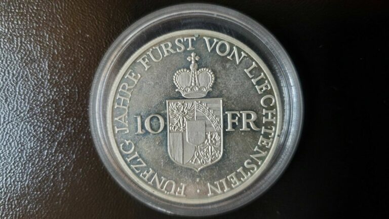 Read more about the article 10 Franken 1988 – Liechtenstein – Silver – rare coin – see photos