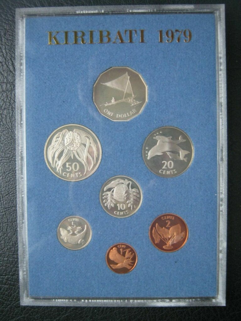 Read more about the article Kiribati Gilbert Islands 1979 Proof 7 Coin Collection Set Royal Mint ~ Info card