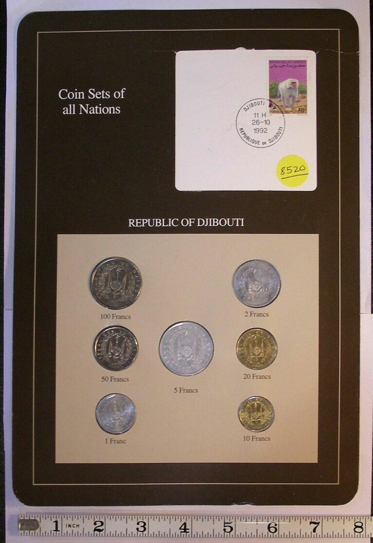 Read more about the article Coin Sets of all Nations DJIBOUTI SEVEN coin 1977 to 1991 set #8520