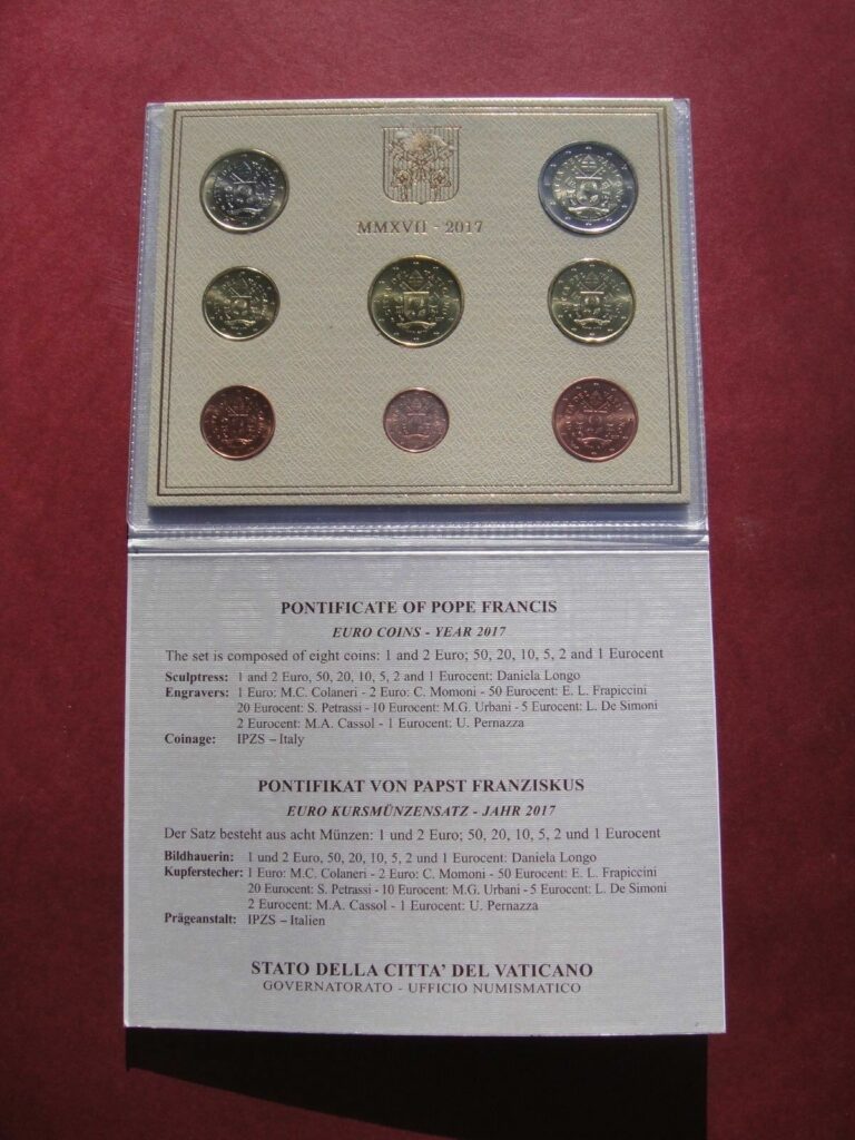 Read more about the article Official rare Vatican set of 8 coins euro 2017 Pope Francis