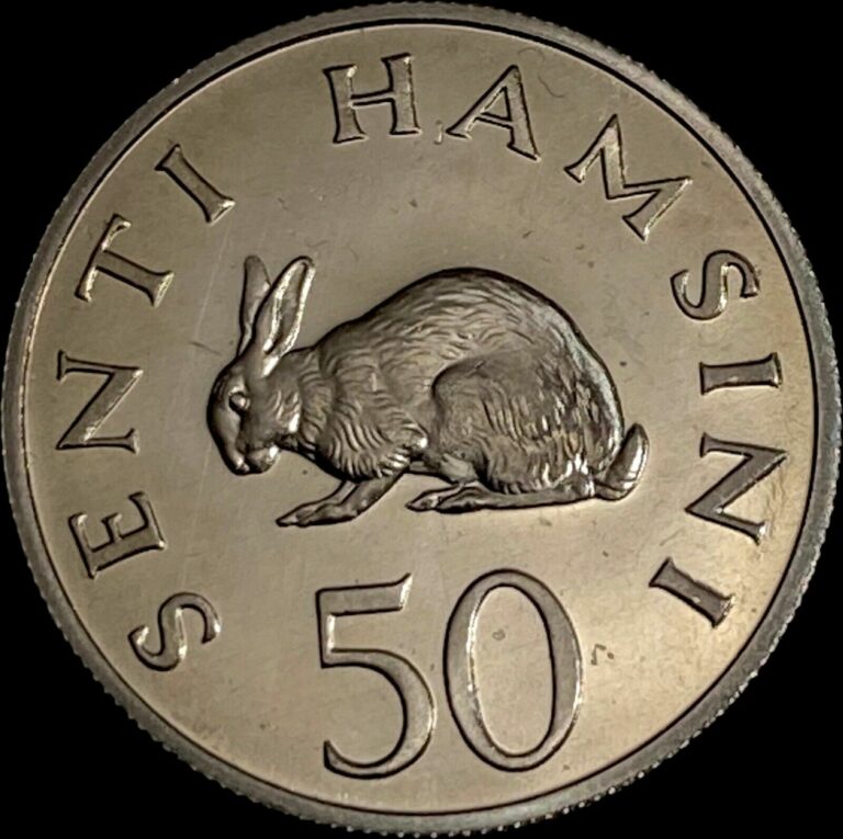 Read more about the article TANZANIA. 50 Senti  1966 – Seated Rabbit  Ex-Set Proof  RARE