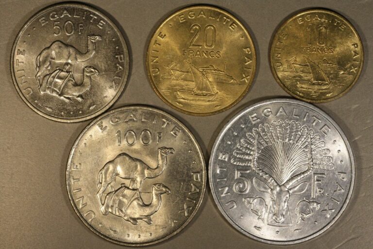Read more about the article 1991 Djibouti 5 Type Coins from Year  BU-UNCs        ** FREE U.S. SHIPPING **