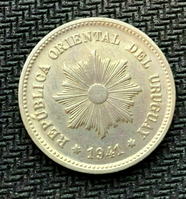 Read more about the article 1941 S Uruguay 5 Centesimo coin BU UNC       High Grade copper nickel     #C725