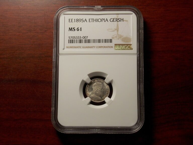 Read more about the article EE1895 A Ethiopia Gersh silver coin NGC MS-61